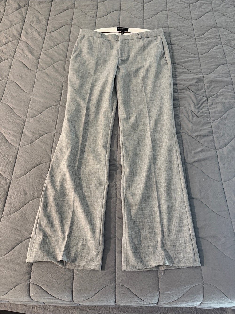 Banana Republic Light Gray Wide-Leg Trousers - Picture 1 of 3